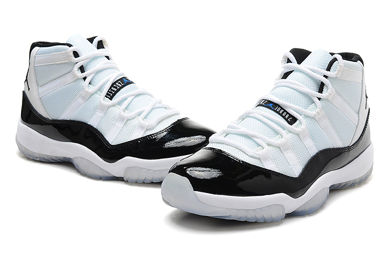 New Jordan 11 High Concord White Black Shoes